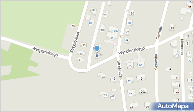 Rzeszów, Wyspiańskiego Stanisława, 38, mapa Rzeszów