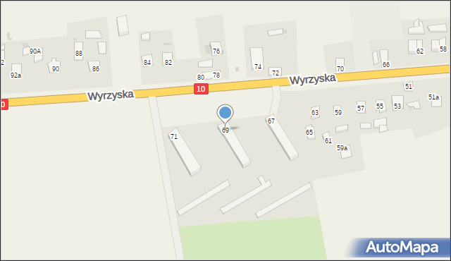 Sadki, Wyrzyska, 69, mapa Sadki