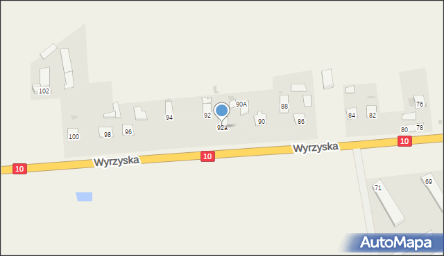 Sadki, Wyrzyska, 92a, mapa Sadki