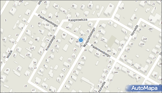 Siedlce, Wyspiańskiego Stanisława, 17, mapa Siedlce