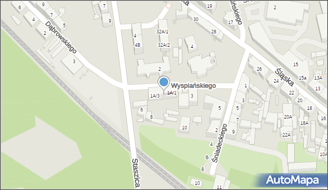 Siemianowice Śląskie, Wyspiańskiego Stanisława, 1A/2, mapa Siemianowice Śląskie