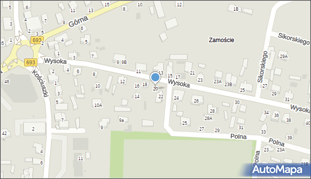 Siemiatycze, Wysoka, 20, mapa Siemiatycze