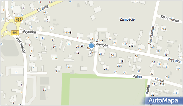 Siemiatycze, Wysoka, 22, mapa Siemiatycze