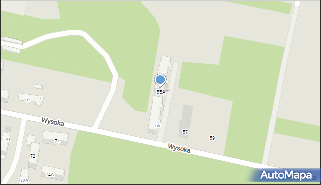 Siemiatycze, Wysoka, 55A, mapa Siemiatycze