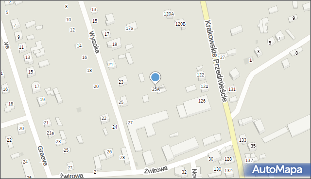 Sieradz, Wysoka, 25A, mapa Sieradz