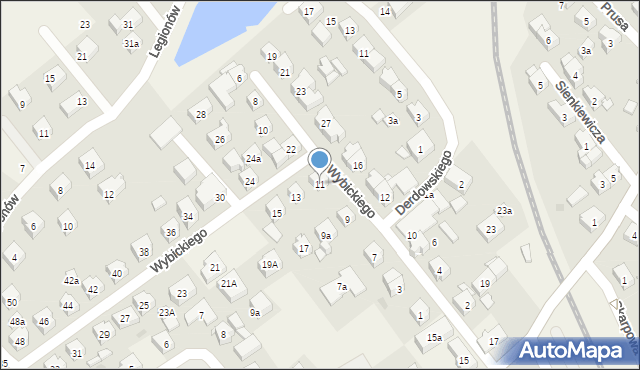 Sierakowice, Wybickiego Józefa, gen., 11, mapa Sierakowice