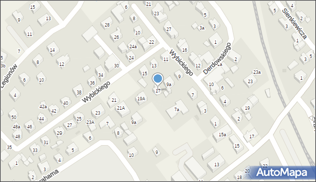 Sierakowice, Wybickiego Józefa, gen., 17, mapa Sierakowice