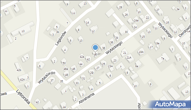 Sierakowice, Wybickiego Józefa, gen., 40, mapa Sierakowice