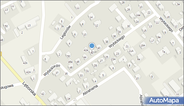 Sierakowice, Wybickiego Józefa, gen., 42, mapa Sierakowice