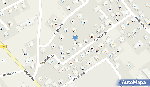 Sierakowice, Wybickiego Józefa, gen., 42a, mapa Sierakowice