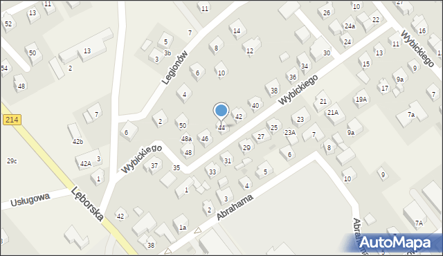 Sierakowice, Wybickiego Józefa, gen., 44, mapa Sierakowice