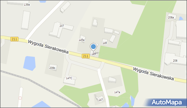 Sierakowice, Wygoda Sierakowska, 145, mapa Sierakowice