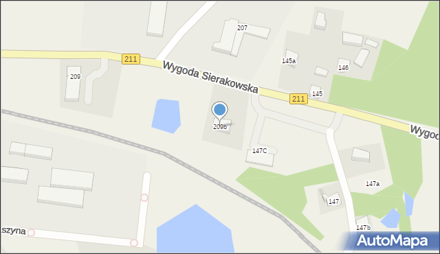 Sierakowice, Wygoda Sierakowska, 209b, mapa Sierakowice