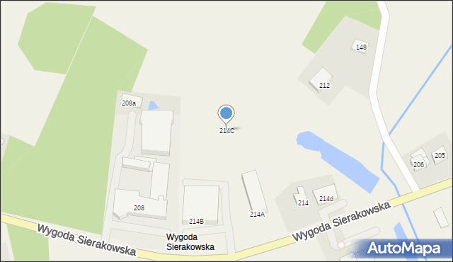 Sierakowice, Wygoda Sierakowska, 214C, mapa Sierakowice