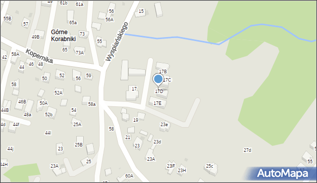 Skawina, Wyspiańskiego Stanisława, 17D, mapa Skawina