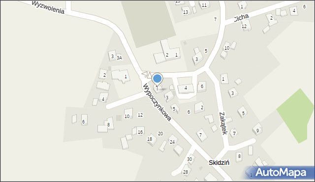 Skidziń, Wypoczynkowa, 1A, mapa Skidziń