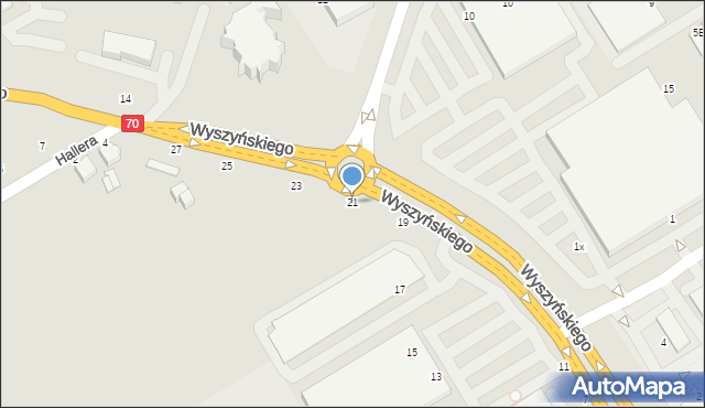 Skierniewice, Wyszyńskiego Stefana, ks. prym. kard., 21, mapa Skierniewic