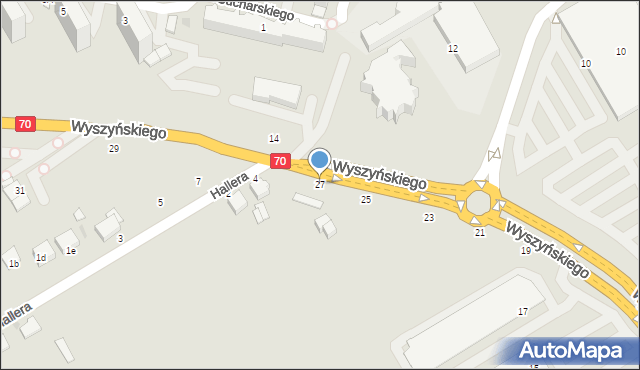 Skierniewice, Wyszyńskiego Stefana, ks. prym. kard., 27, mapa Skierniewic