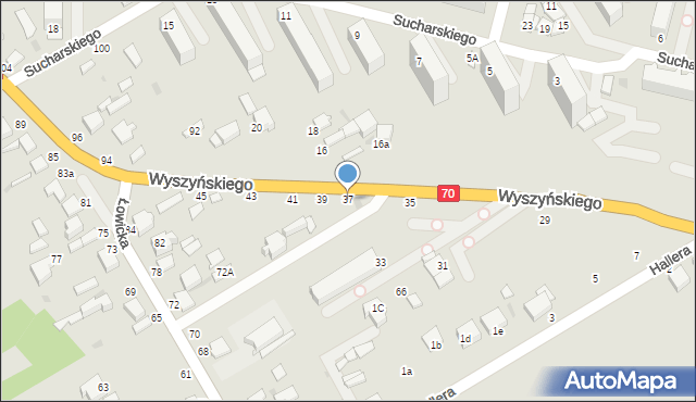 Skierniewice, Wyszyńskiego Stefana, ks. prym. kard., 37, mapa Skierniewic