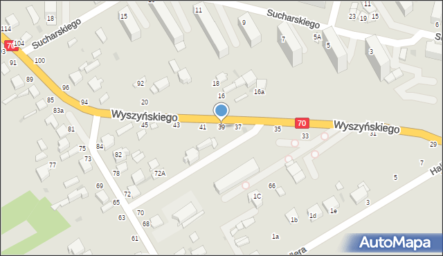 Skierniewice, Wyszyńskiego Stefana, ks. prym. kard., 39, mapa Skierniewic