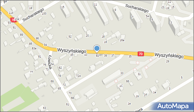 Skierniewice, Wyszyńskiego Stefana, ks. prym. kard., 41, mapa Skierniewic