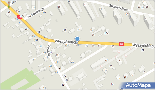 Skierniewice, Wyszyńskiego Stefana, ks. prym. kard., 43, mapa Skierniewic