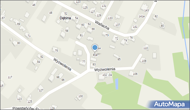 Skrzyszów, Wyzwolenia, 81a, mapa Skrzyszów