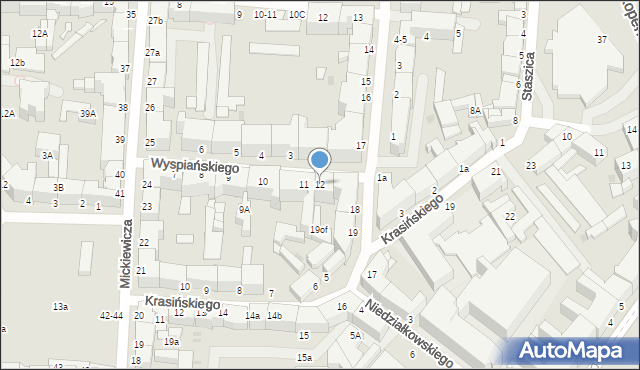 Słupsk, Wyspiańskiego Stanisława, 12, mapa Słupska