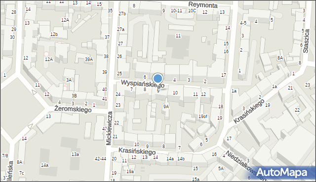 Słupsk, Wyspiańskiego Stanisława, 9, mapa Słupska