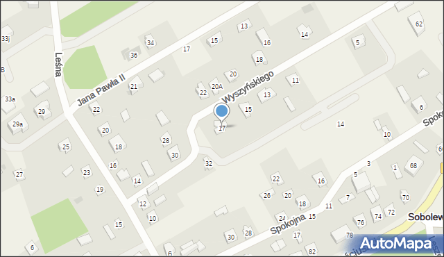 Sobolew, Wyszyńskiego Stefana, ks. kard., 17, mapa Sobolew