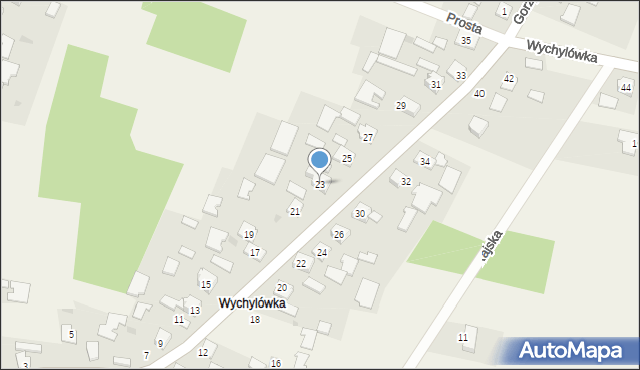 Sokolniki, Wychylówka, 23, mapa Sokolniki