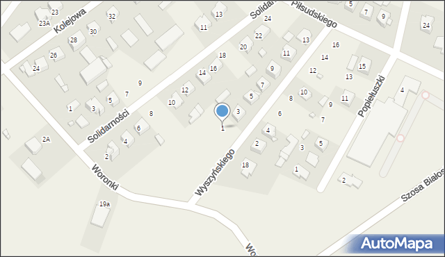 Sokoły, Wyszyńskiego Stefana, ks. kard., 1, mapa Sokoły