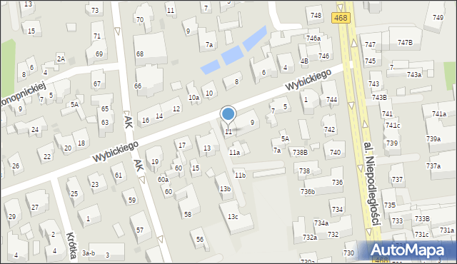 Sopot, Wybickiego Józefa, gen., 11, mapa Sopotu