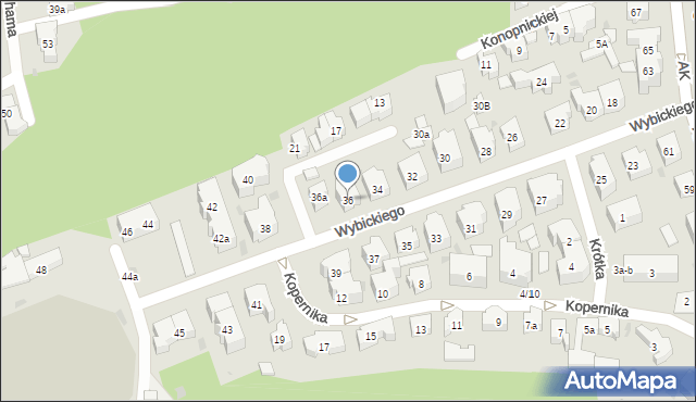 Sopot, Wybickiego Józefa, gen., 36, mapa Sopotu