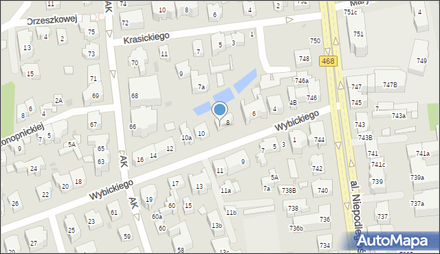 Sopot, Wybickiego Józefa, gen., 8a, mapa Sopotu