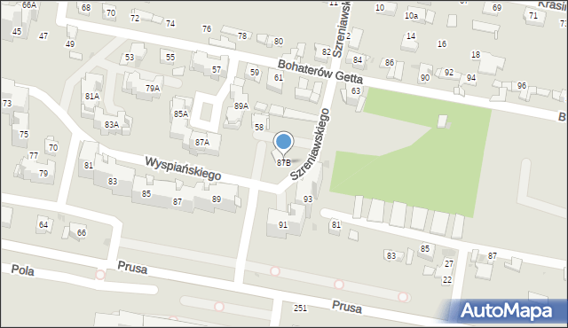 Sosnowiec, Wyspiańskiego Stanisława, 87B, mapa Sosnowca