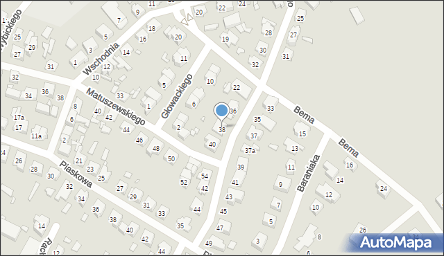 Śrem, Wybickiego Józefa, gen., 38, mapa Śrem