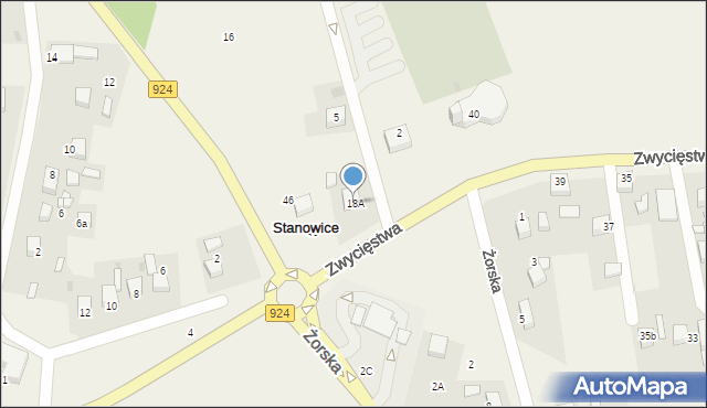 Stanowice, Wyzwolenia, 18A, mapa Stanowice