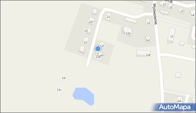 Stara Kiszewa, Wyzwolenia, 11p, mapa Stara Kiszewa