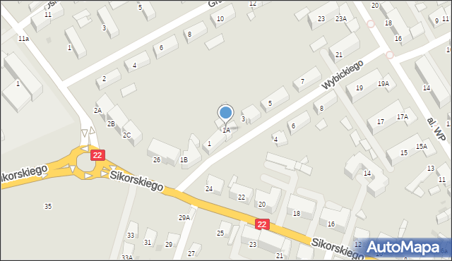 Starogard Gdański, Wybickiego Józefa, gen., 1A, mapa Starogard Gdański