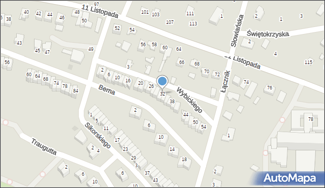 Staszów, Wybickiego Józefa, gen., 32, mapa Staszów