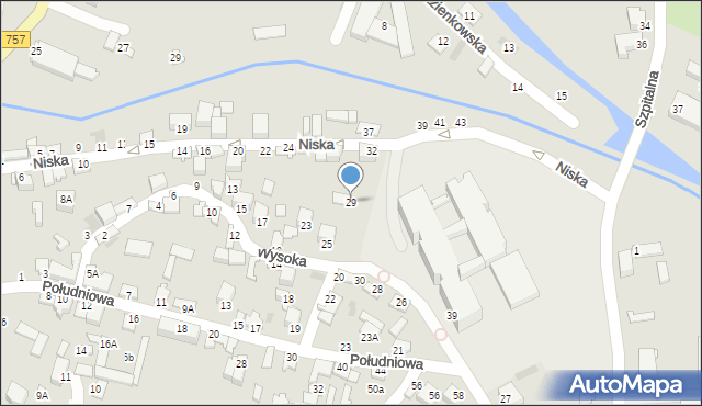 Staszów, Wysoka, 29, mapa Staszów