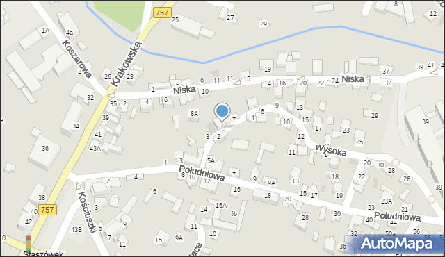 Staszów, Wysoka, 5, mapa Staszów