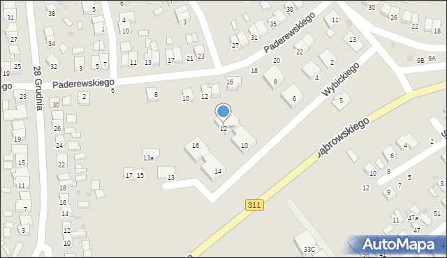 Stęszew, Wybickiego Józefa, gen., 12, mapa Stęszew