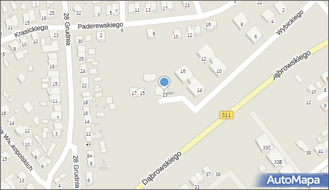 Stęszew, Wybickiego Józefa, gen., 13, mapa Stęszew