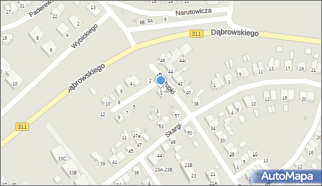 Stęszew, Wyszyńskiego Stefana, ks. kard., 1, mapa Stęszew