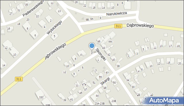 Stęszew, Wyszyńskiego Stefana, ks. kard., 2, mapa Stęszew