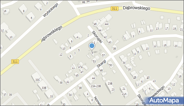 Stęszew, Wyszyńskiego Stefana, ks. kard., 3, mapa Stęszew