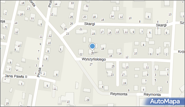 Strzebielino, Wyszyńskiego Stefana, ks. kard., 20, mapa Strzebielino