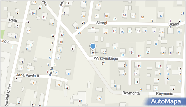 Strzebielino, Wyszyńskiego Stefana, ks. kard., 22, mapa Strzebielino